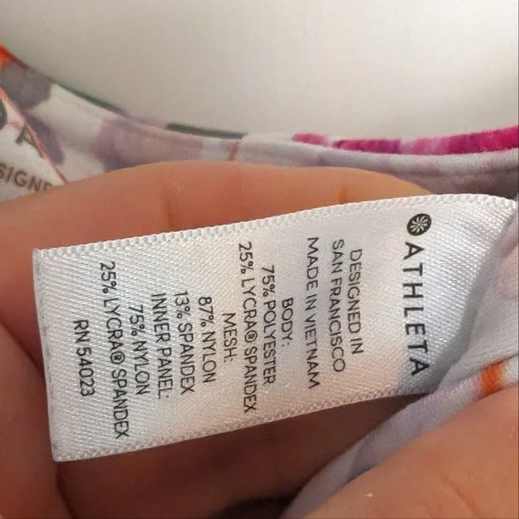 EUC Athleta Womens Watercolor Floral Mudra Mesh Detail 7/8 Leggings Size Small - Picture 10 of 11